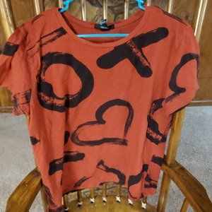 Red and Black Crop Top